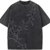Graphic T-Shirts Vintage Oversized Tees Streetwear Casual Acid Washed Tops for Men Women